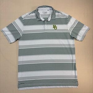 Columbia Golf Men's Green & White Baylor University  Striped Polo Size XL